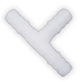 ADAPTADOR TIPO T DE PLASTICO DE 6 MM A 6 MM