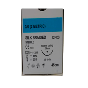 SUTURA SEDA NEGRA 3.0 CAJA X 12 UNIDADES